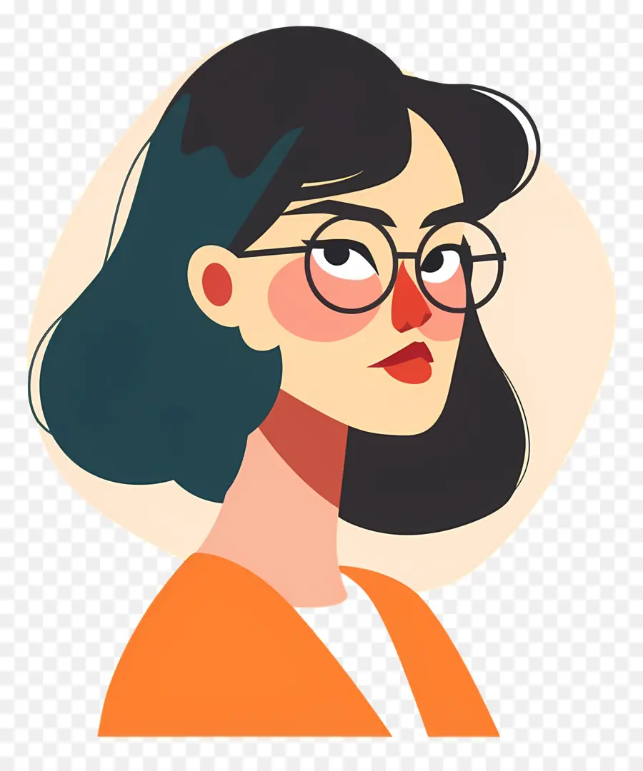 Femme De Dessin Animé，Femme à Lunettes PNG