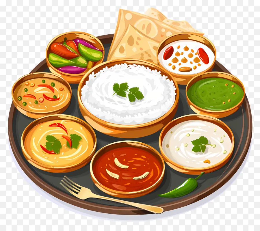 Thali Indien，Curry PNG