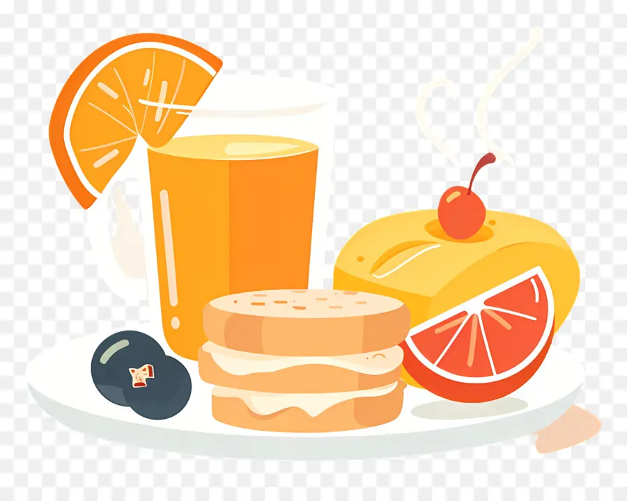 Petit Déjeuner，Du Jus D'orange PNG