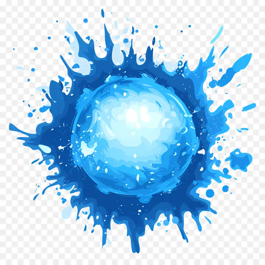 Bleu Boule De Feu，La Pulvérisation De L'eau PNG