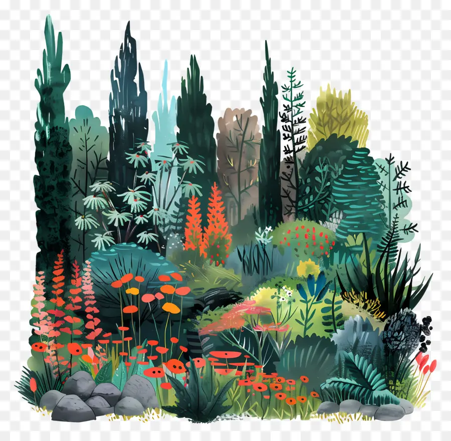 Paysage De Jardin，Plantes PNG