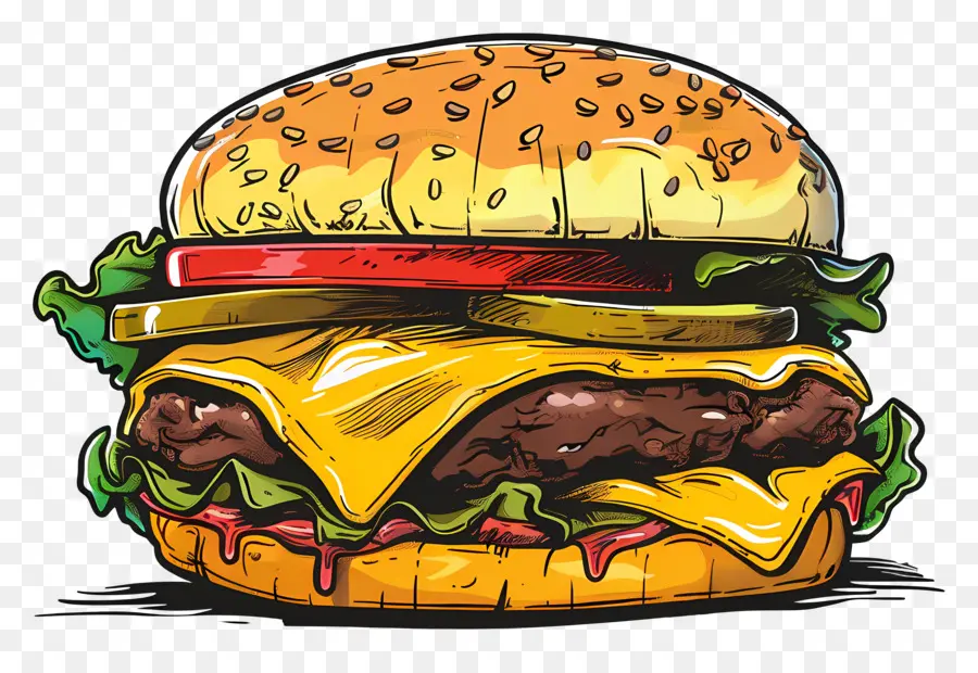 Double Cheeseburger，Hamburger PNG