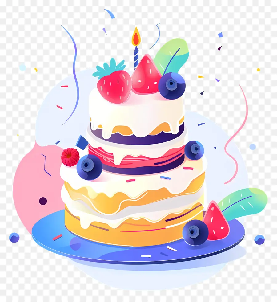 Gâteau D'anniversaire，Fruits PNG