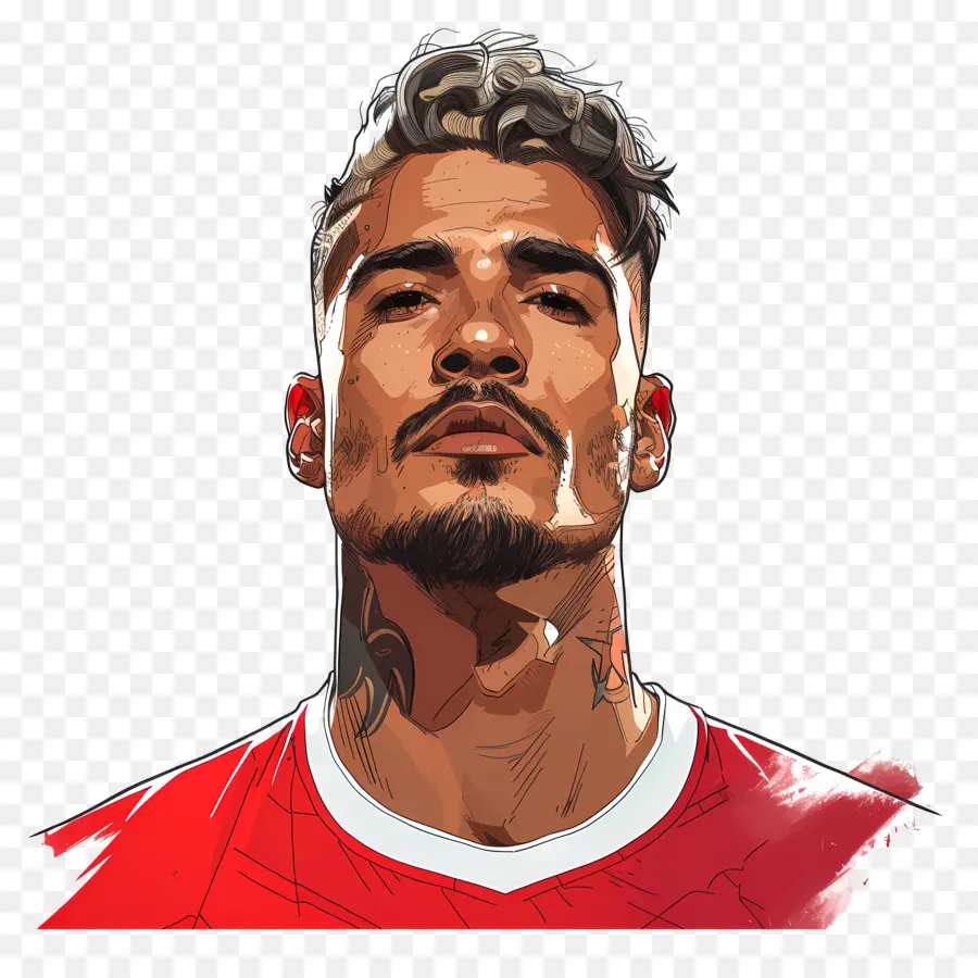 Paolo Guerrero，Homme En Chemise Rouge PNG