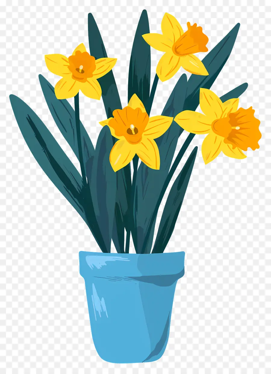 Fleurs Jaunes，Pot PNG