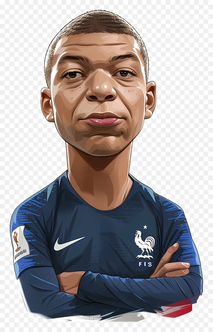 Kylian Mbappé，Dessin Animé Portrait PNG