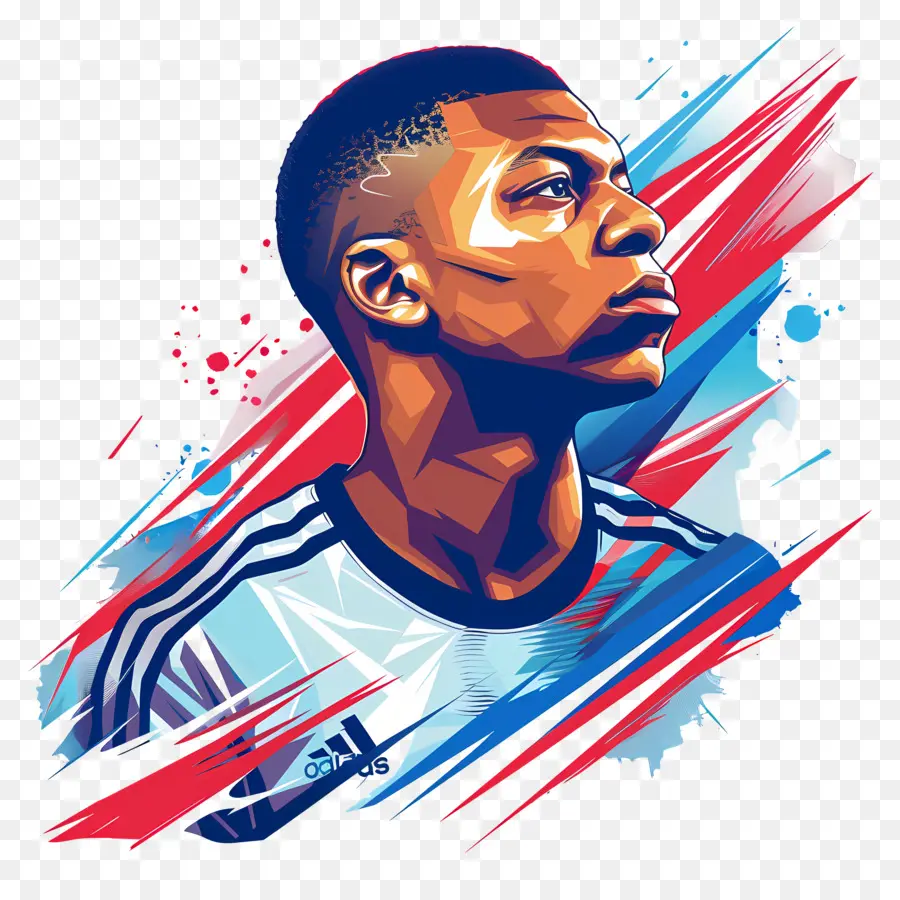 Kylian Mbappé，Chemise Rayée PNG