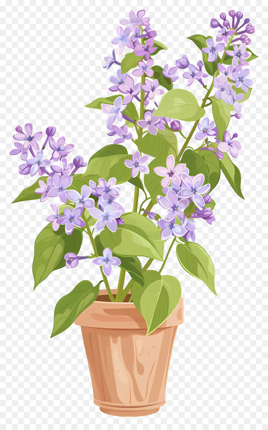 Fleurs Lilas，Petite Plante En Pot PNG