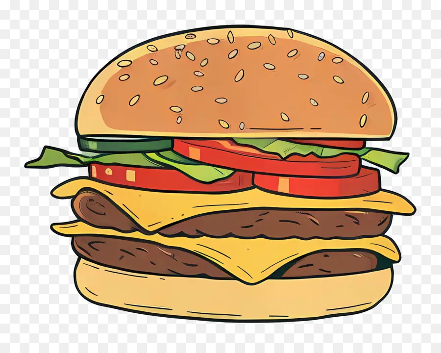 Double Cheeseburger，Hamburger PNG