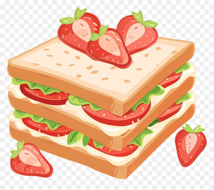 Sandwich à La Fraise，Fruits Sandwich PNG