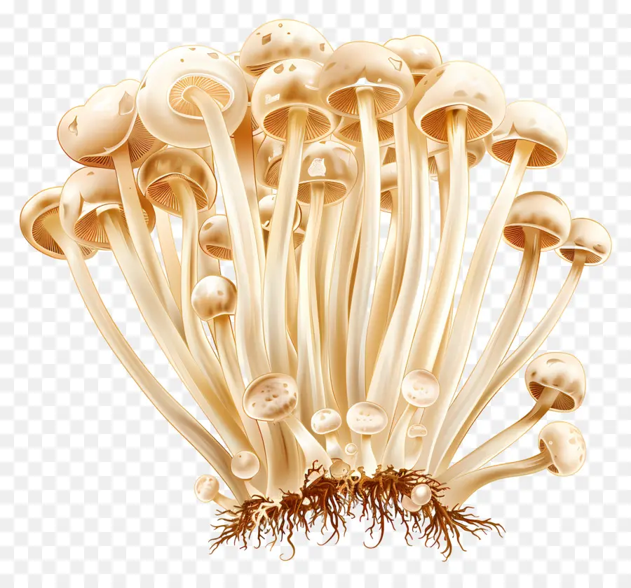 Champignons Enoki，Champignons PNG