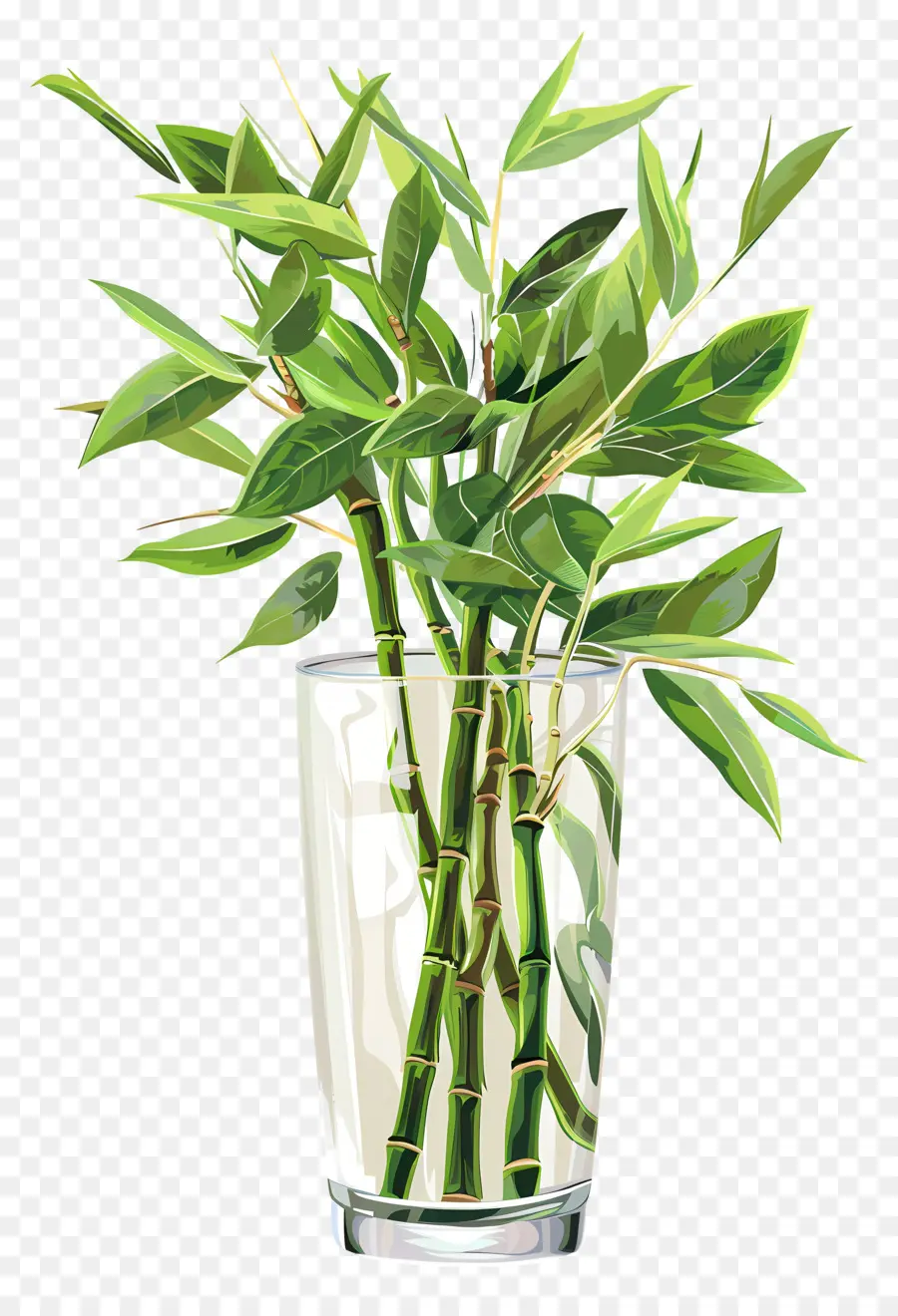 Bambou En Vase，Vase En Verre PNG