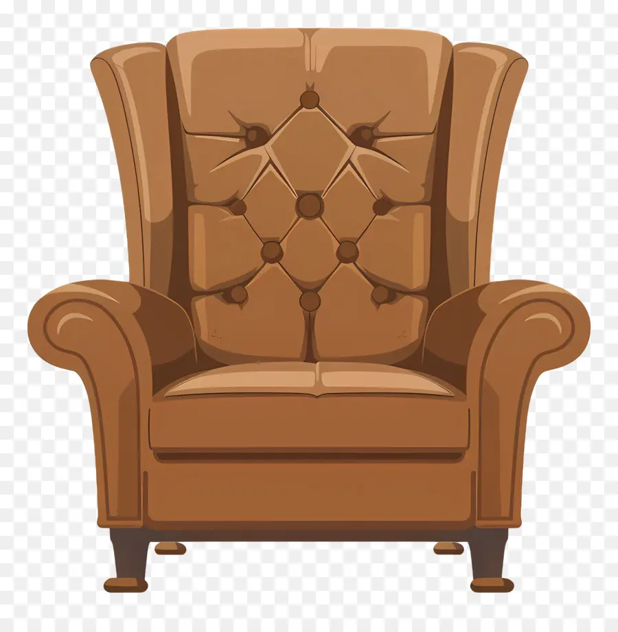 Fauteuil，Chaise En Cuir Marron PNG