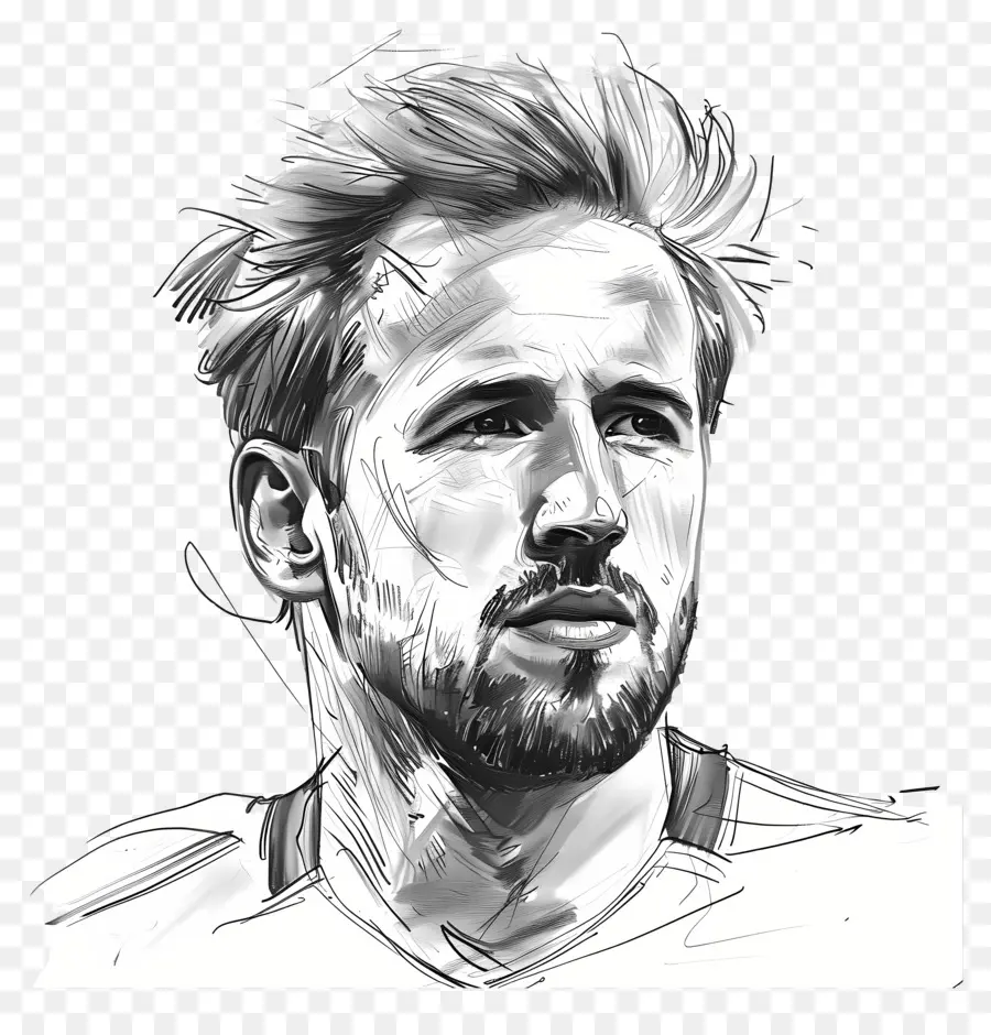 Harry Kane，Dessin Noir Et Blanc PNG