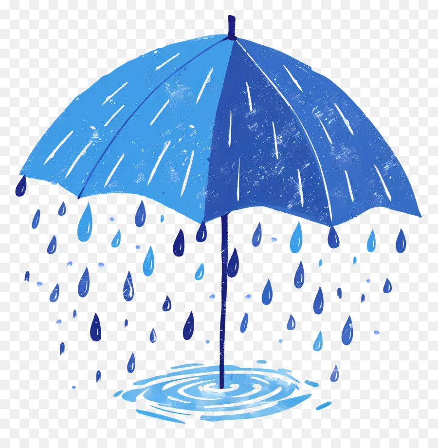 La Pluie，Parapluie Bleu PNG