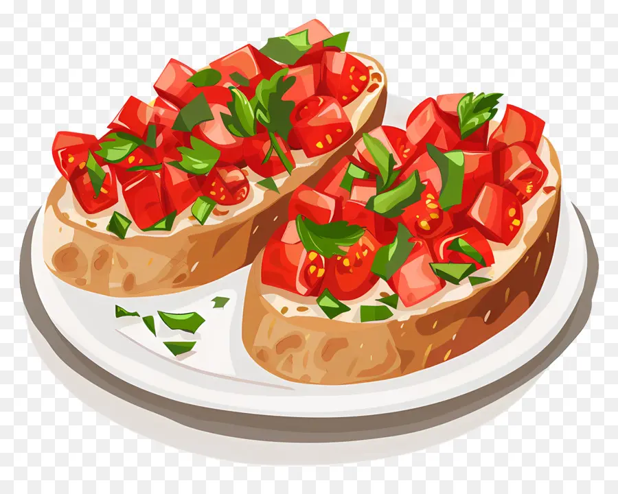 Bruschetta，Pain Grillé PNG