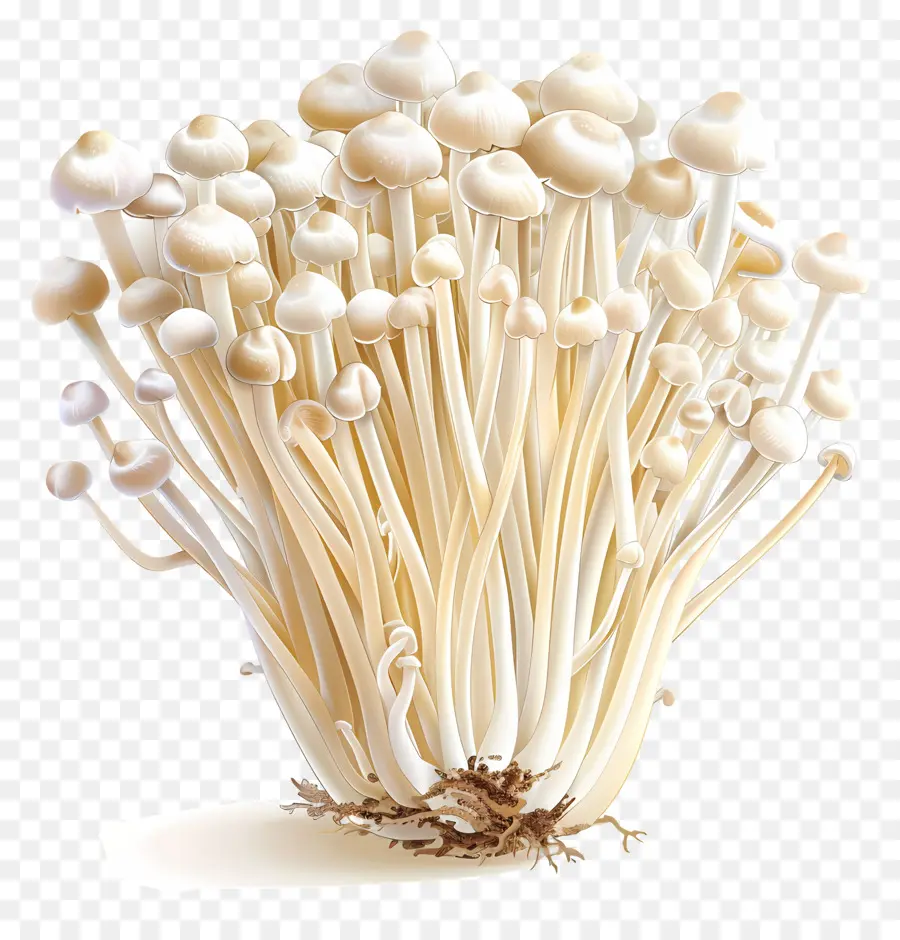 Champignon Enoki，Champignons PNG