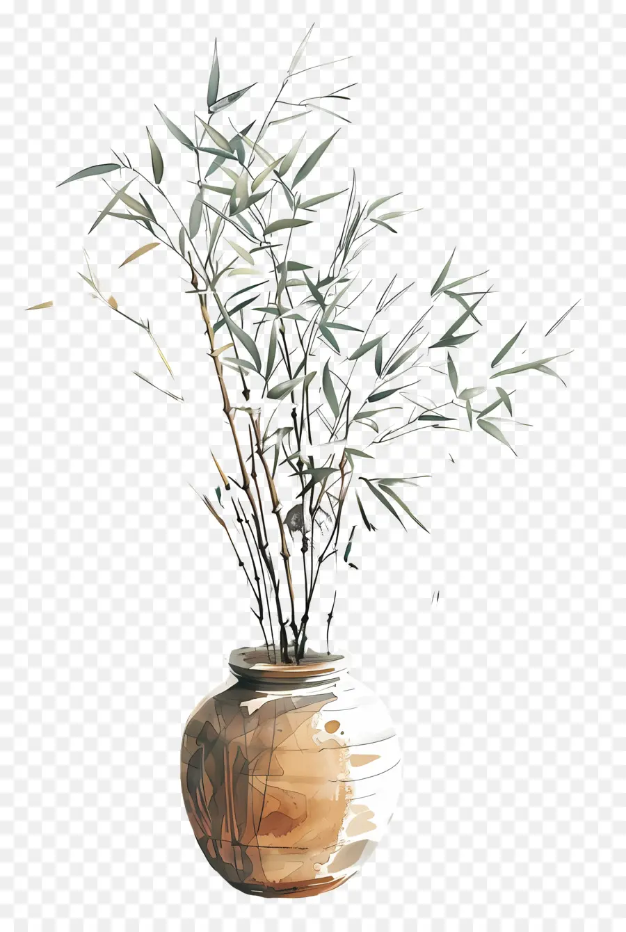 Bambou En Vase，Vase PNG