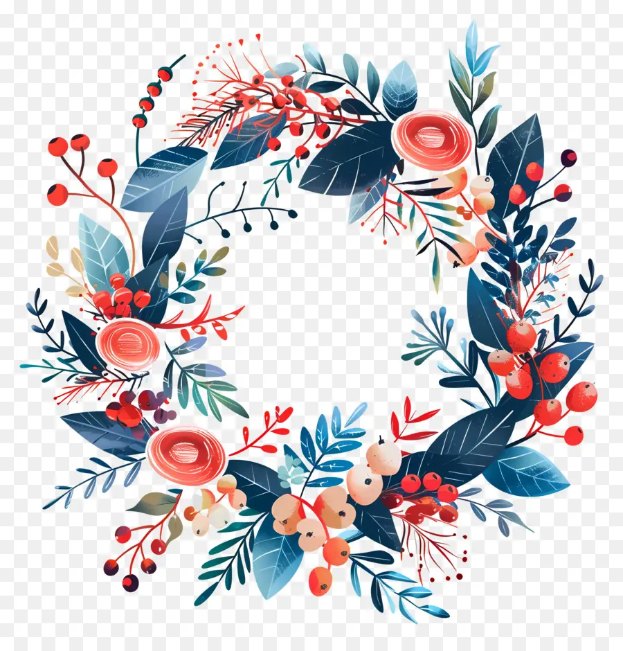 Couronne De Noël，Couronne De Fleurs PNG