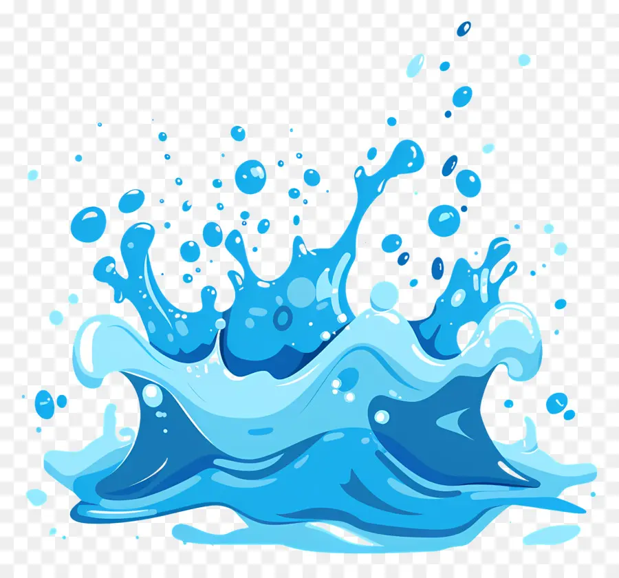 éclaboussure De L'eau，Liquide Bleu PNG