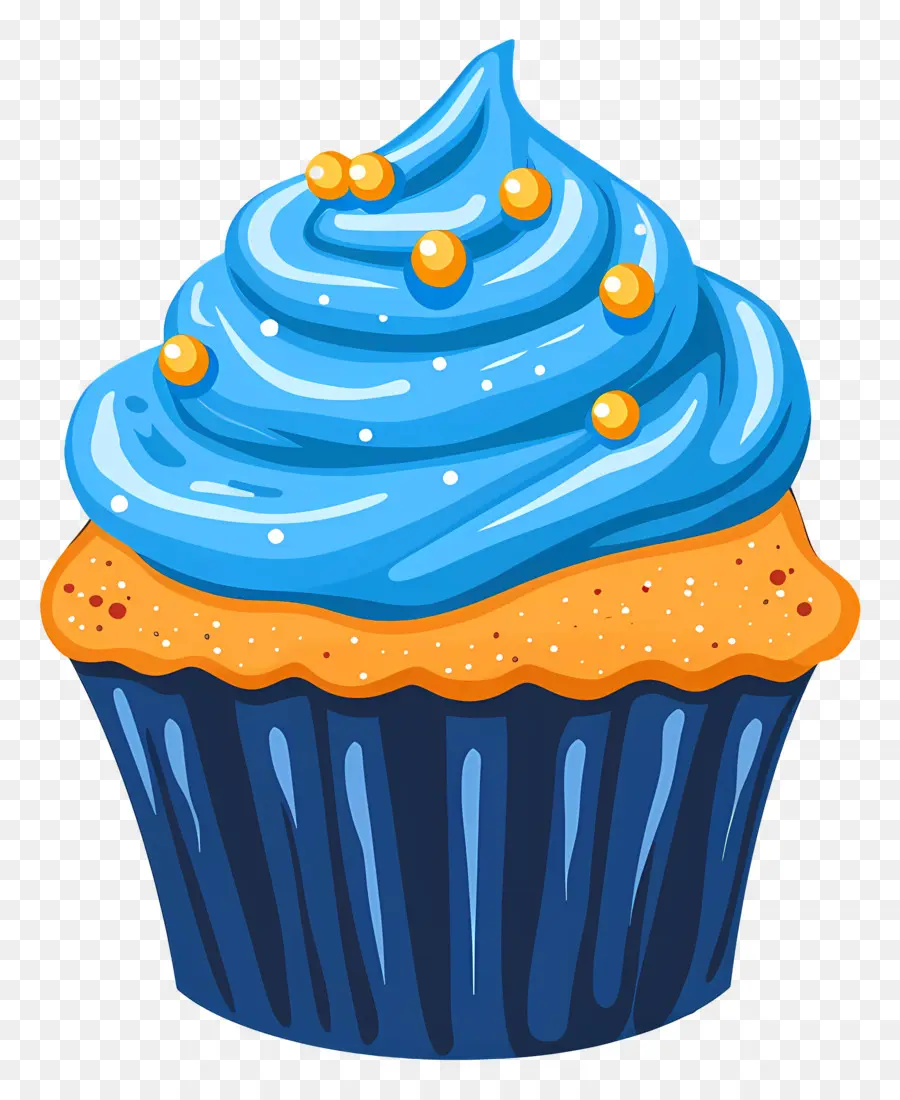 Cupcake，Glaçage Bleu PNG