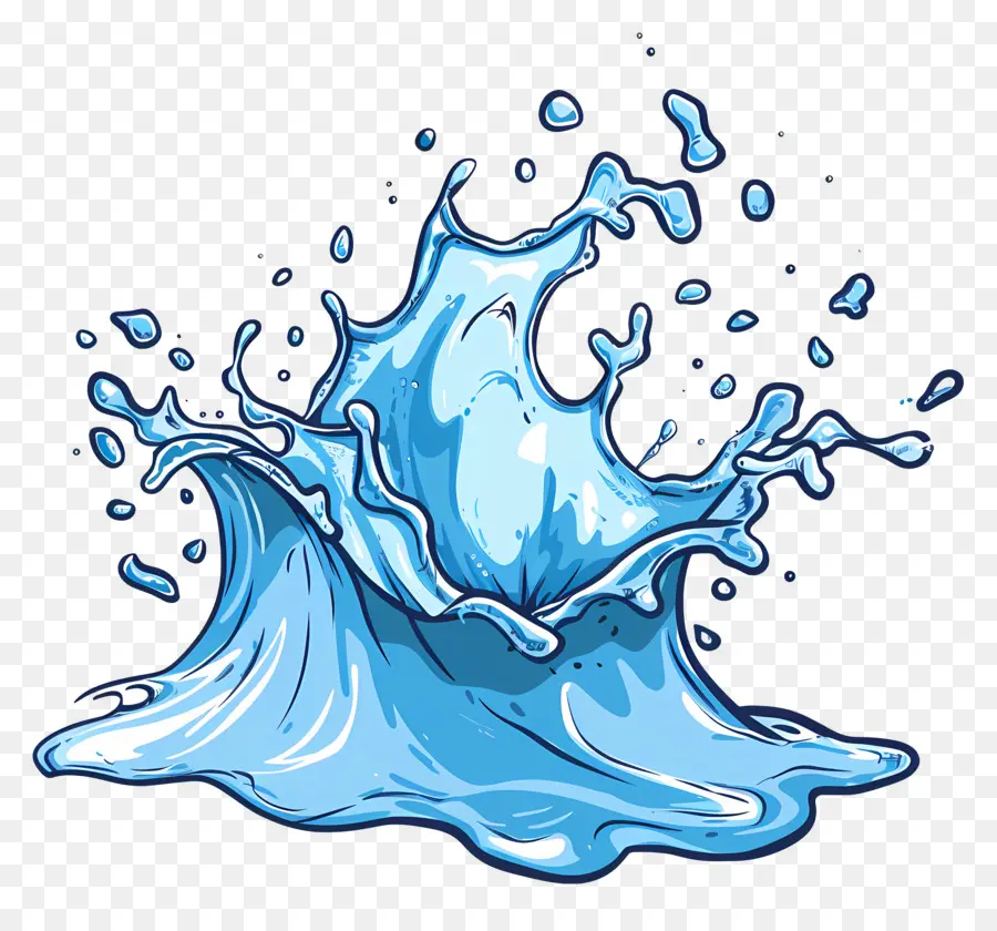 éclaboussure De L'eau，Liquide Bleu PNG