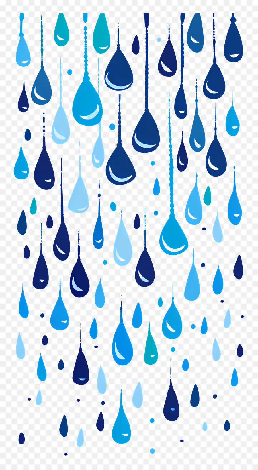 La Pluie，Gouttes Bleues PNG