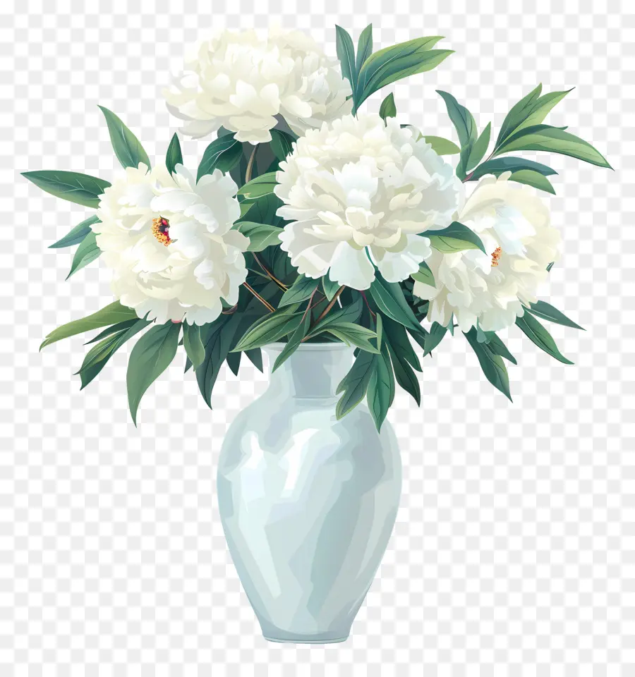 Blanc Pivoines，Des Fleurs Fraîches PNG