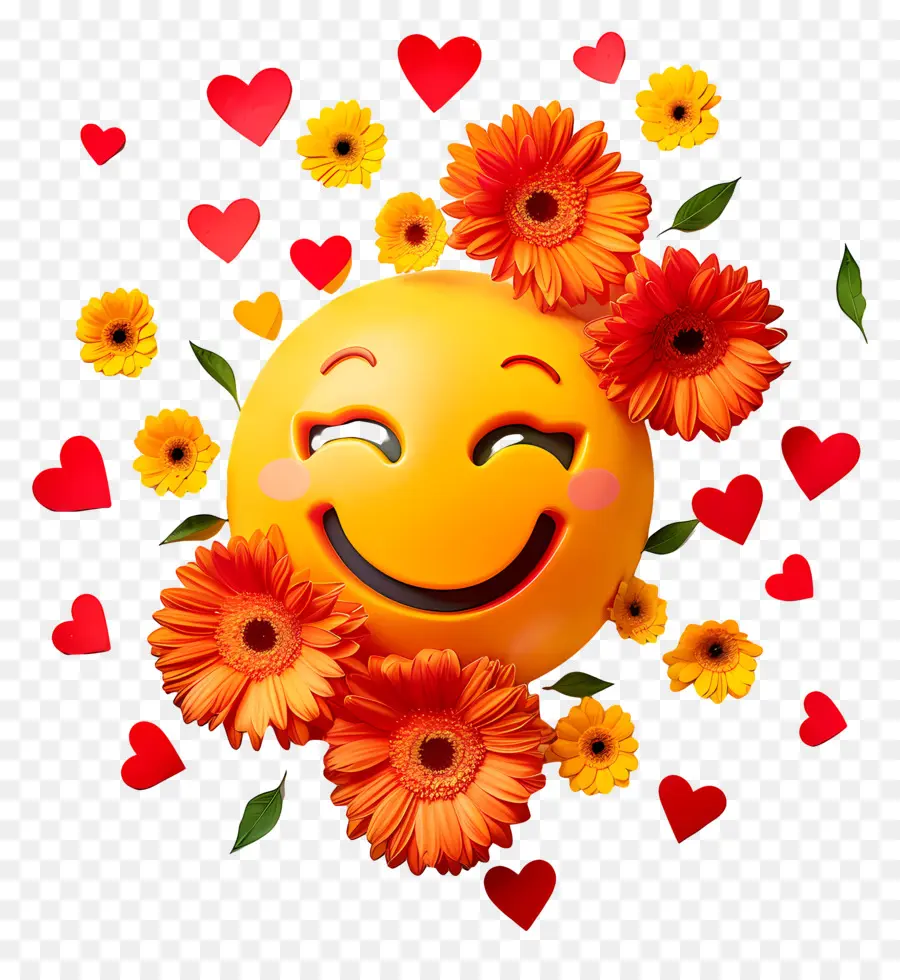 Fleur，Emoji Souriant PNG