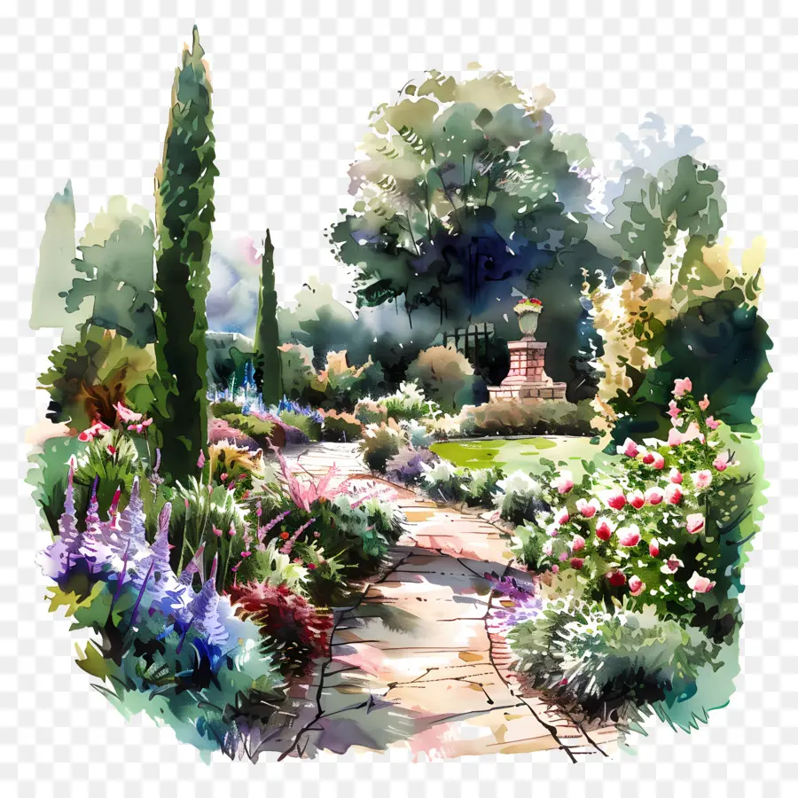 Jardin à L'anglaise，Chemin De Jardin PNG