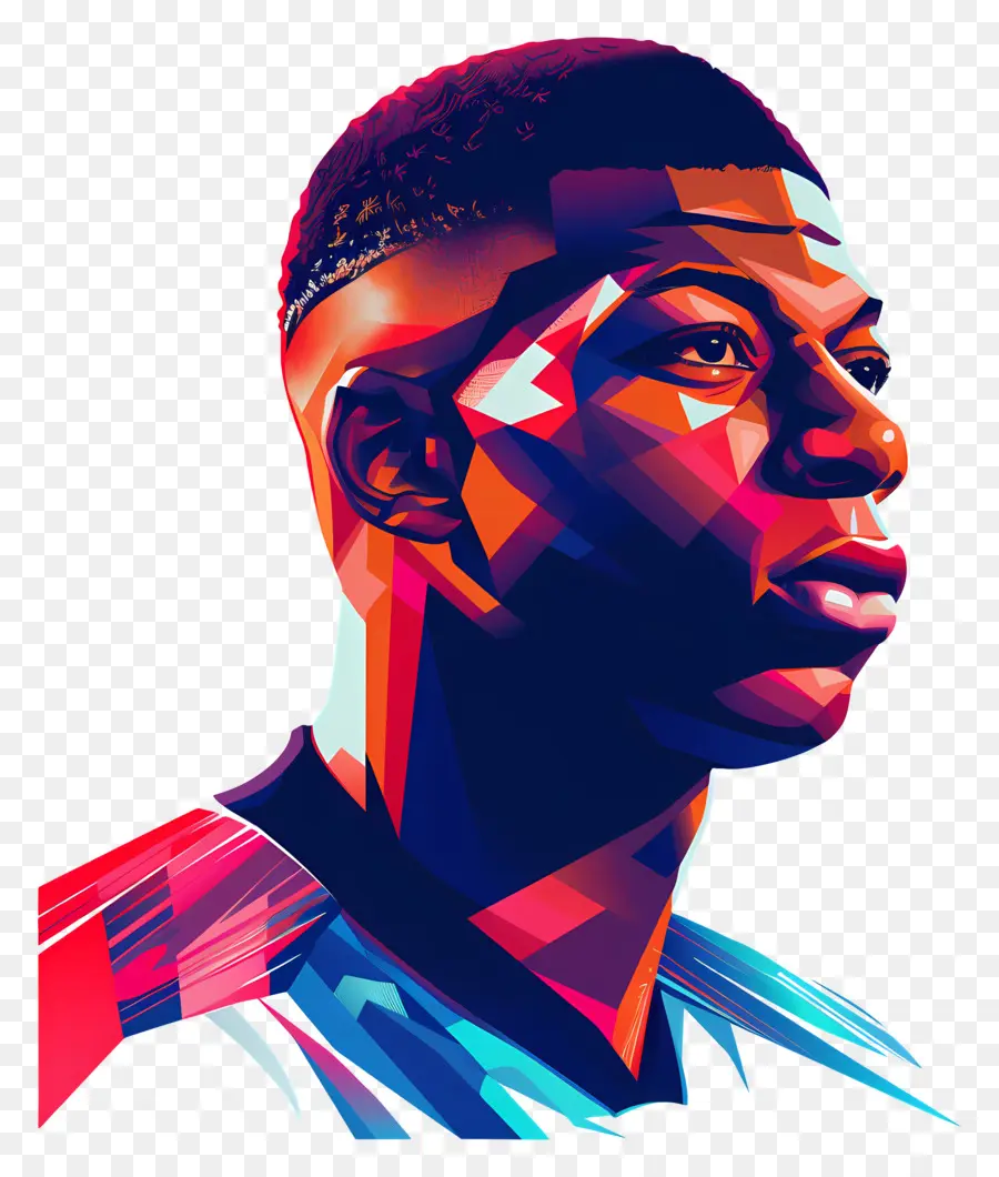 Kylian Mbappé，Rendu 3D PNG