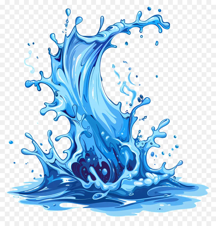 éclaboussure De L'eau，Blue Wave PNG