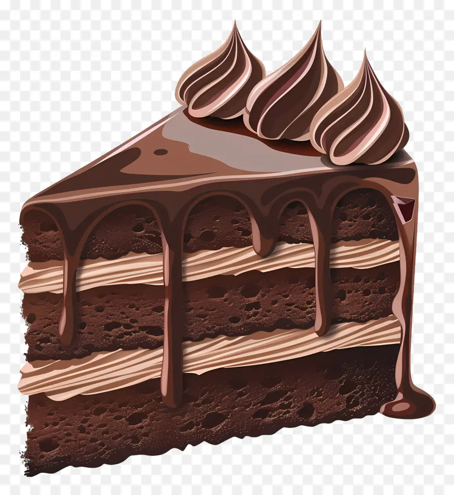 Gâteau Au Chocolat，Glaçage à La Crème Fouettée PNG