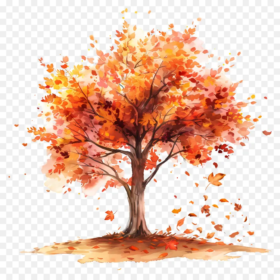 Automne, Arbre，La Chute Des Feuilles PNG