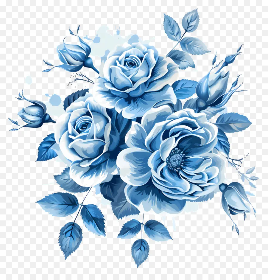 Bouquet De Roses，Bouquet De Rose Bleu PNG