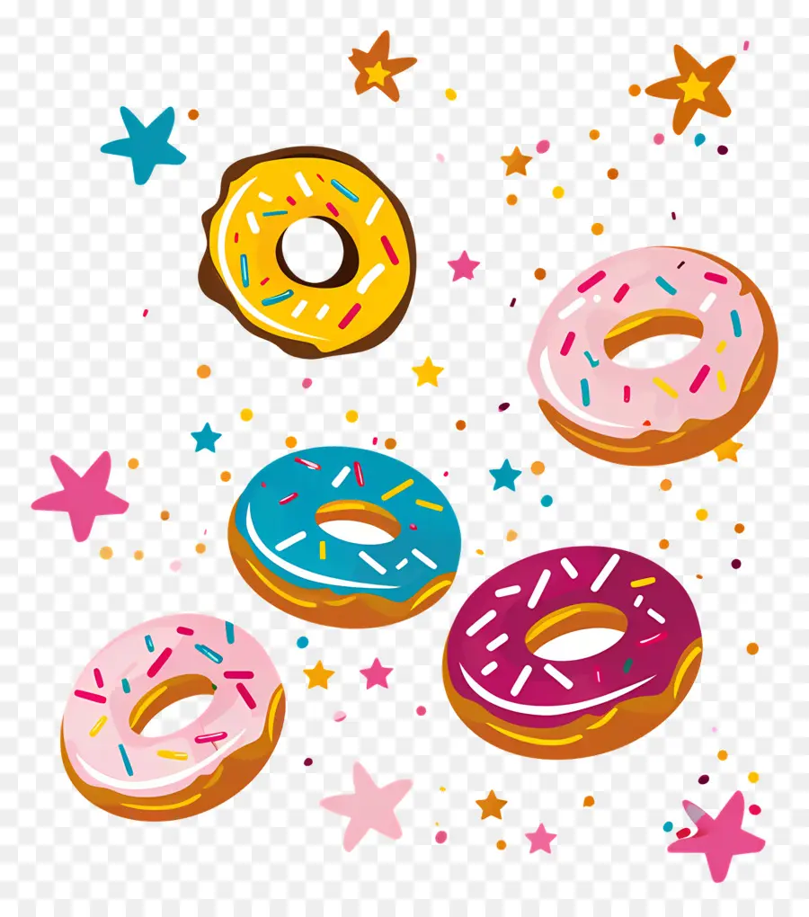 Beignets Et étoiles，Beignets PNG