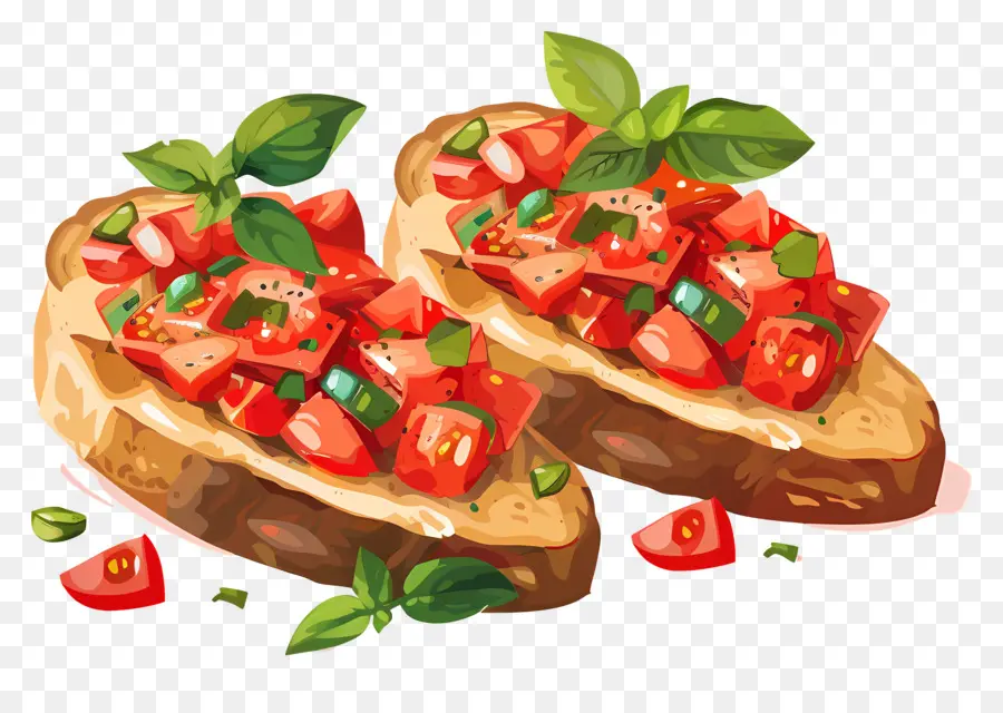 Bruschetta，Pain Grillé PNG