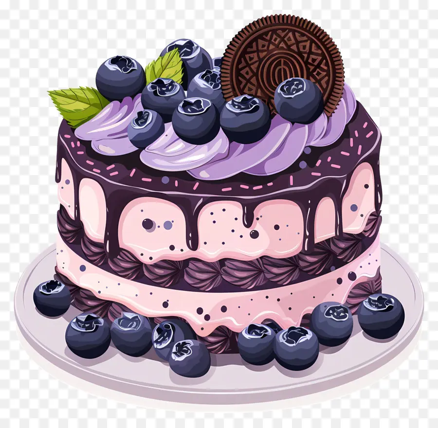 Blueberry Gâteau，Couches De Gâteau PNG