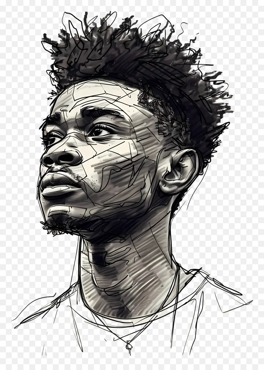 Alphonso Davies，Noir Et Blanc PNG