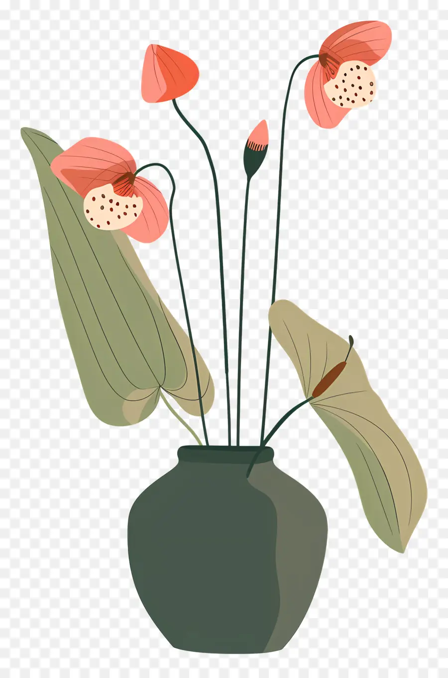 Cruche Plante，Fleurs Roses PNG