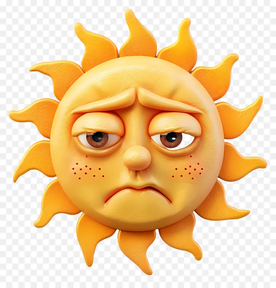 Visage Solaire，Soleil Triste PNG