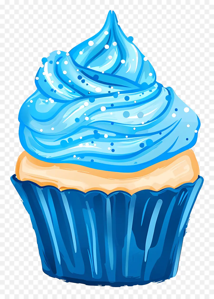 Cupcake，Glaçage Bleu PNG