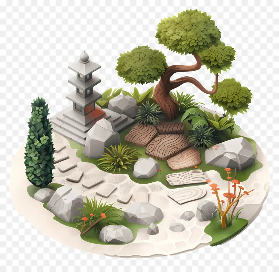 Jardin Zen，Jardin PNG