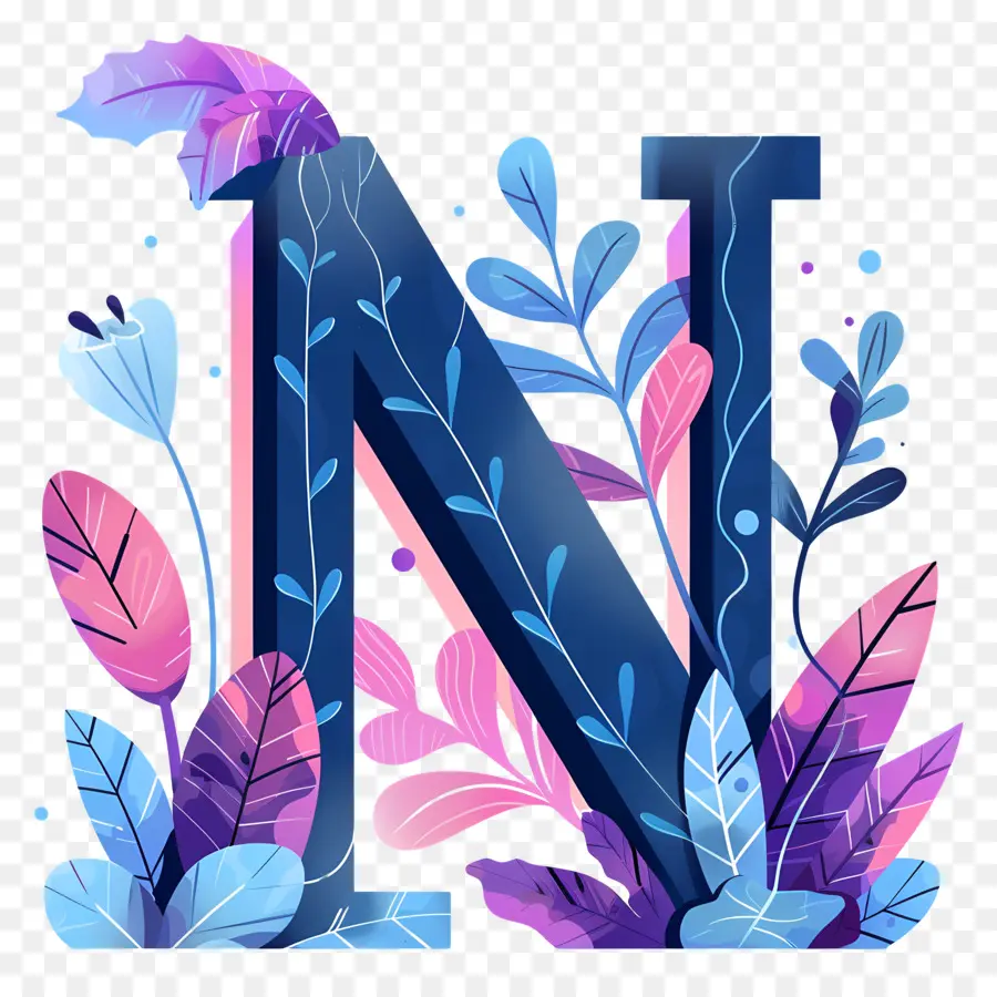 Lettre N，Arrangement Floral PNG