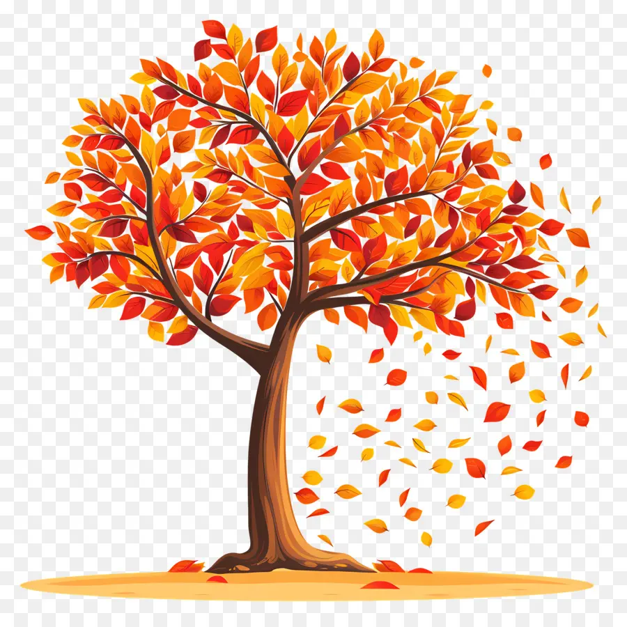 Automne, Arbre，La Chute Des Feuilles PNG