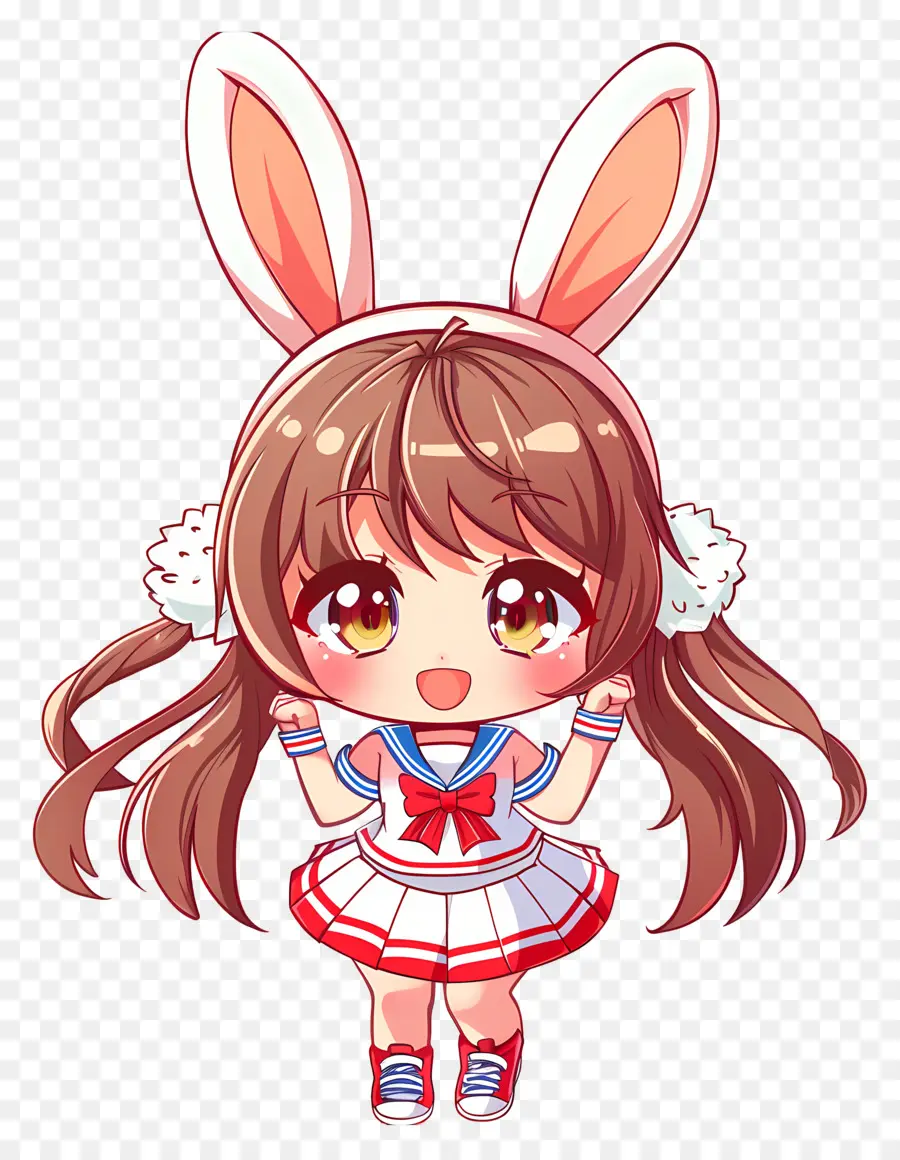 Les Oreilles De Lapin，Fille Mignonne PNG