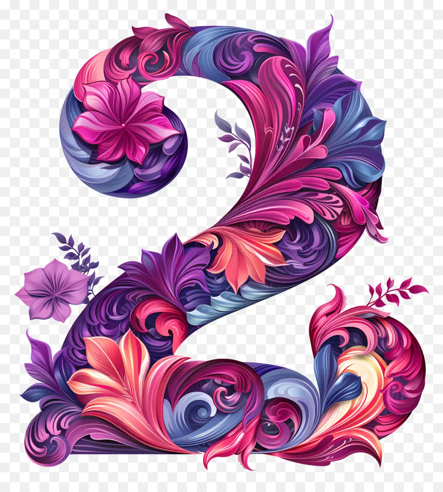 Numéro 2，Motif Floral PNG