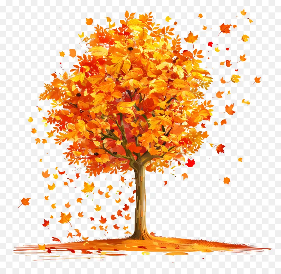 Automne, Arbre，La Chute Des Feuilles PNG