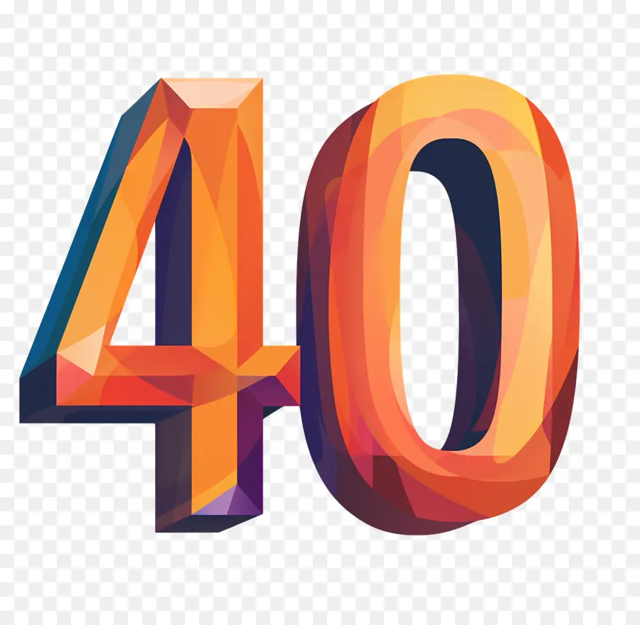 Le Numéro 40，Conception Géométrique PNG