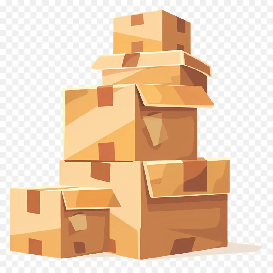 Pile De Boîtes，Les Boîtes En Carton PNG